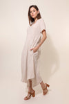 100% Linen Dress REF. 3647: Khaki