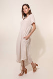 100% Linen Dress REF. 3647: Khaki