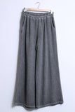 Bootcut Cotton Linen Pants 2 Pockets 20532: 50% linen - 50% cotton / Green / One size