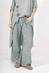Bootcut Cotton Linen Pants 2 Pockets 20532: 50% linen - 50% cotton / Green / One size