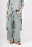 Bootcut Cotton Linen Pants 2 Pockets 20532: 50% linen - 50% cotton / Khaki / One size