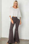 Corduroy flare pants with pockets: CHARCOAL / L