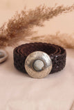 Neptune Narrow Dark Brown Leather Belt