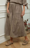 100% linen trousers REF.30235: Light Grey / Unique