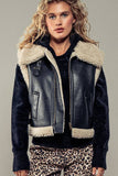 Sherpa Lined Cropped Biker Western Statement Vest: CAMEL / S-2/M-2/L-2