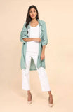 100% Linen Vest REF. 9679: Green duck