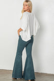 Corduroy flare pants with pockets: CHARCOAL / L