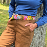 In the Garden Floral Embroidered Wool Belt: Large