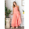 WASHED KEYHOLE BACK DETAILED WIDE LEG ROMPER: DOLPHIN / S-M-L-XL(2-2-2-2)