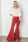 Corduroy flare pants with pockets: CHARCOAL / L