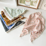 Fresh Floral Lace-Trimmed Triangle Bandana: Yellow / M