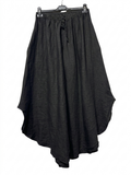 33603 LINEN CULOTTE TROUSERS WITH ADJUSTABLE WAIST: NAVY
