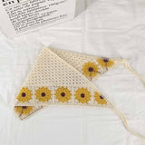 Cherry Strawberry Floral checkered Crochet Bandana -56colors: Flower26
