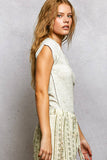 Vintage Wash V Neck Cotton Slim Fit Tee Top: IVORY / S