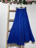 Flared linen trousers 66031 100%LINEN: Moutarde