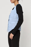 Sleeveless shirt in 100% Linen REF. 5146: Duck Green / S/M-L/XL