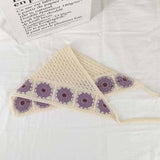 Cherry Strawberry Floral checkered Crochet Bandana -56colors: Flower07