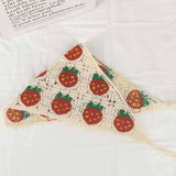 Cherry Strawberry Floral checkered Crochet Bandana -56colors: Flower07