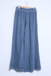 Bootcut Cotton Linen Pants 2 Pockets 20532: 50% linen - 50% cotton / Green / One size