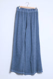Bootcut Cotton Linen Pants 2 Pockets 20532: 50% linen - 50% cotton / Green / One size