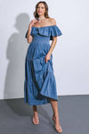 A washed lightweight denim dress - ID20581: MEDIUM INDIGO / Contemporary / M