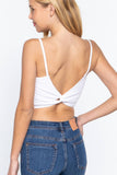 .._ SI-22427 FITTED REMOVABLE BRA CUP TWISTED BACK CAMI: MNT-sky mint-134982 / M