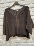 Cotton knit sweater 1916 100% LINEN: Kaki
