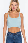 .._ SI-22427 FITTED REMOVABLE BRA CUP TWISTED BACK CAMI: MNT-sky mint-134982 / M