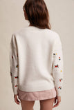 Floral Embroidered Knit Sweater LSW0992: Cream / S