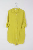 Short Dresses in 100% Linen REF. 197: Duck Green / Unique