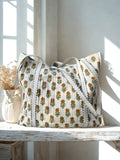 Block Print Quilted Bag ~ Brown Poppy
