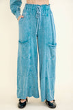 BEST Mineral Wash Wide leg Cropped pants HP5524 : Olive / S-M-L / 2-2-2