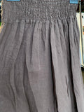 Flared linen trousers 66031 100%LINEN: Moutarde