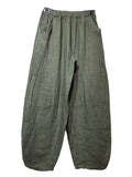 8048 LINEN TROUSERS WITH STRUCTURED PANELS: PERSIMMON