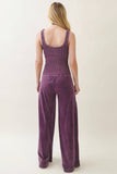 Mineral Washed Boho waist band wideleg cropped pants HP5900 : Ashed Black / S-M-L / 2-2-2