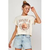 JOSHUA TREE VINTAGE GRAPHIC CROP TOP: IVORY / M