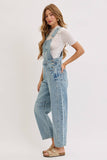BARREL-LEG DENIM JUMPSUIT : WASHED DENIM / Contemporary / M