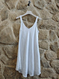 REF 2224  100% LINEN STRAP DRESS: Caqui