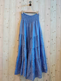 REF 80212 100% LINEN SKIRT: SOFT BLUE