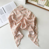 Fresh Floral Lace-Trimmed Triangle Bandana: Yellow / M