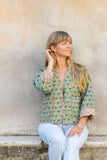 Reversible Quilted Jacket ~ Lotus: L ~ Bust 56" / Length 26"