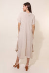 100% Linen Dress REF. 3647: Khaki