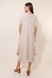 100% Linen Dress REF. 3647: Duck Green