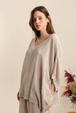 Blouse in 50% linen and 50% cotton REF. 4652: White