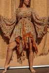 Hippie Bohemian Fairy Dress, Elastic Fairy Skirt: Green / Forest Fairy / Sleeveless Dress Only / PLUS