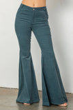 Corduroy flare pants with pockets: CHARCOAL / L