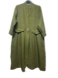 1142 SPRING SUMMER CLOTHING LINEN JACKET: OLIVE