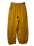 8048 LINEN TROUSERS WITH STRUCTURED PANELS: PERSIMMON