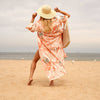 Cotton Kimono Bathrobe Frida Cardigan Gown - Orange Owl