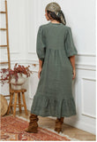 100% linen dress REF. 1109: Wasabi